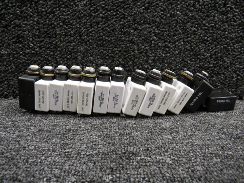 W58-XC4C12A-3, S-1360-5L Cessna 172R Push to Reset Circuit Breaker Set of 13