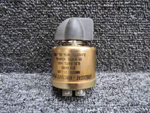 AN3155-25-200 Clarostat Aircraft Power Rheostat (Ohms: 200, Amps: 0.35)