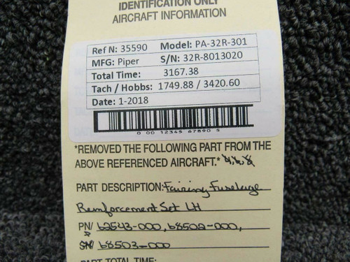 62543-000, 68502-000, 68503-000 Piper PA32R-301 Fairing Fuselage Reinforcement