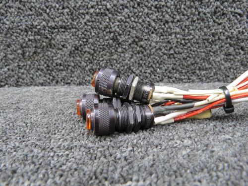 MS25041-4 Dialco Press to Test Amber Indicator Light (Set of 3)