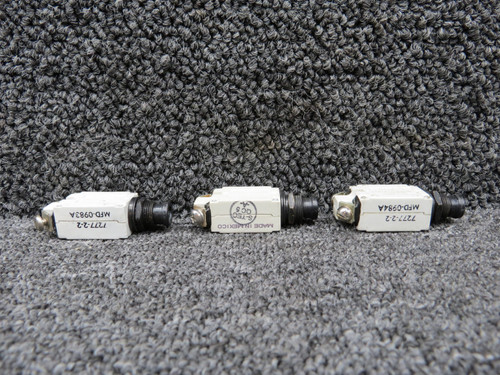 7274-2-2, 7277-2-2 Klixon Circuit Breaker Set of 3 (Amps: 2)