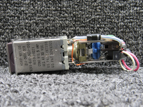 211-3631-003 (Alt: 211-611-3631-003) Korry Light Annunciator Switch