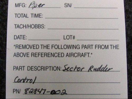 82847-002 Piper PA46-350P Sector Rudder Control  (SA)