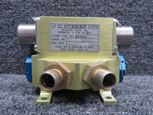 64760 Sterer Selector Valve 3 Position 4 Way (Psi: 3000)