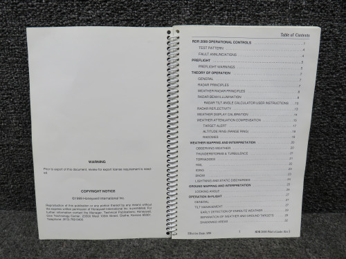 006-08755-0001 Bendix King RDR-2000 Digital Weather Radar System Pilot’s Guide
