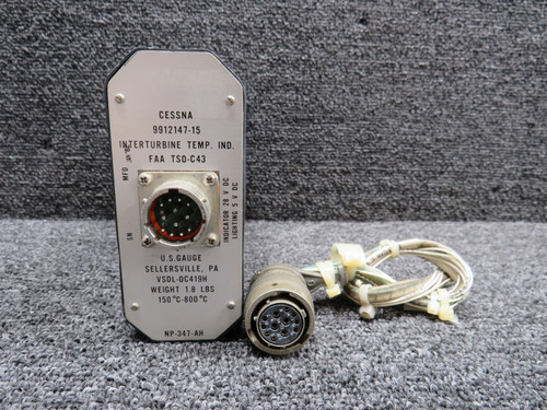 VSDL-0C419H (Alt: 9912147-15) US Gauge Interturbine Temperature Indicator, 28V