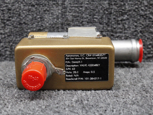 EM469-1 (Alt: 101-384217-1) Electromech Shut-Off Valve Overhauled (28V)
