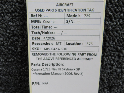 Cessna 172S Nav III Skyhawk SP Information Manual (2006, Rev 3)