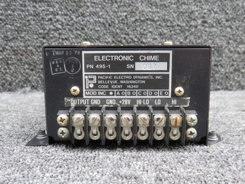 495-1 Pacific Electro Dynamics Electronic Chime (Volts: 28, Core)