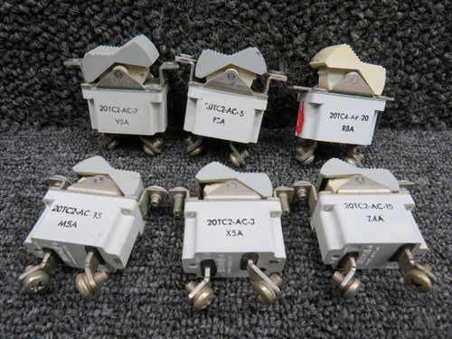 20TC2-AC-3, 20TC2-AC-5 Klixon Rocker Switch Set of 8