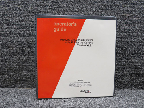 523-0808531-003117 Rockwell Collins 2010 Avionics System with IFIS Handbook
