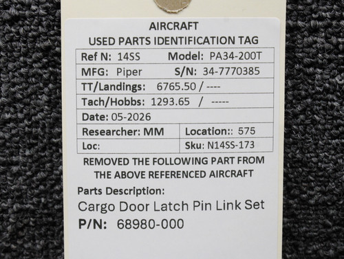 68980-000 Piper Cargo Door Latch Pin Link Set