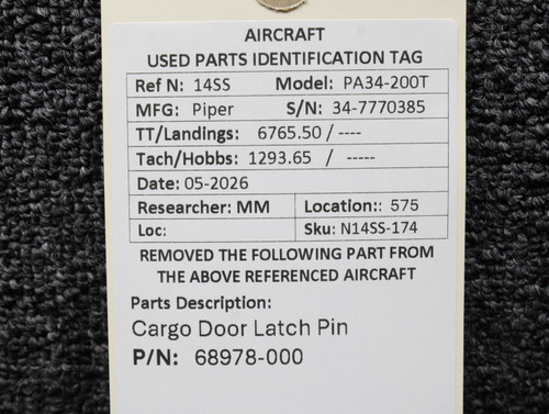 68978-000 Piper Cargo Door Latch Pin
