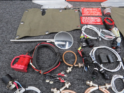 Beechcraft J35 Goodie Bag with Control Lock, Gear Boots, Switches, Brackets, Etc