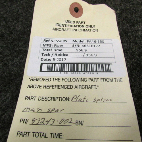 83243-002 Piper PA46-350 Plate Splice Main Gear