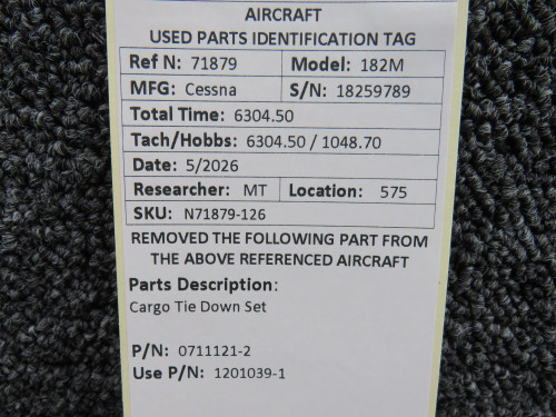 0711121-2 (Use: 1201039-1) Cessna 182M Cargo Tie Down Set