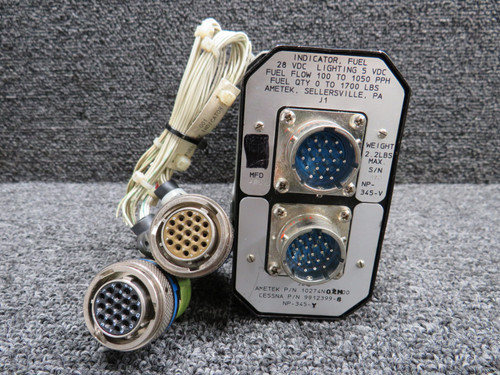10274N02M00 (Alt: 9912399-6) Ametek NP-345-Y Dual Fuel Flow Indicator (28V)