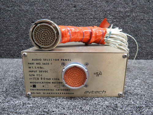 5635-1 Avtech Audio Selector Panel Assembly with Mods and Connector (Volts: 28)