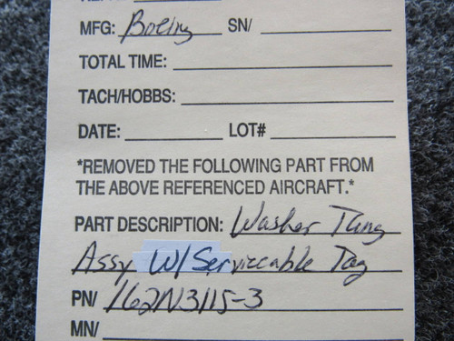 162N3115-3 Boeing Washer Tang Assembly W/ Serviceable Tag (SA)