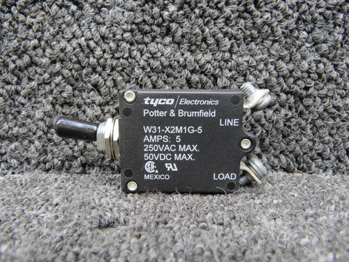 W31-X2M1G-5 Potter & Brumfield Toggle Circuit Breaker Switch (Amps: 5)