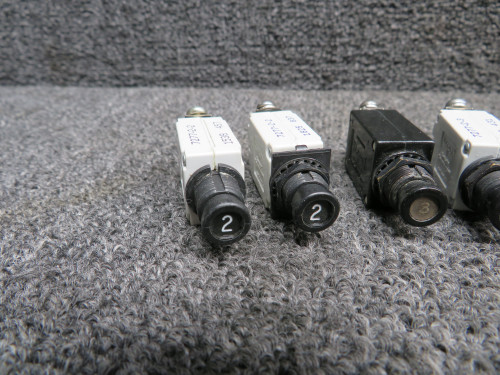 7277-2-2, 7277-2-3, 7277-2-5 Klixon Push Circuit Breaker Set of 6 (2, 3, 5 Amps)