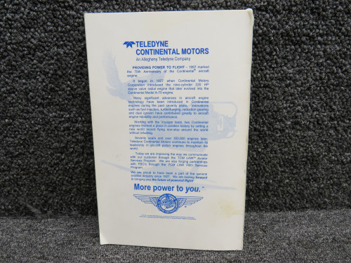 X30097 Teledyne Continental Motors O-470 Series Operator’s Manual (1985)