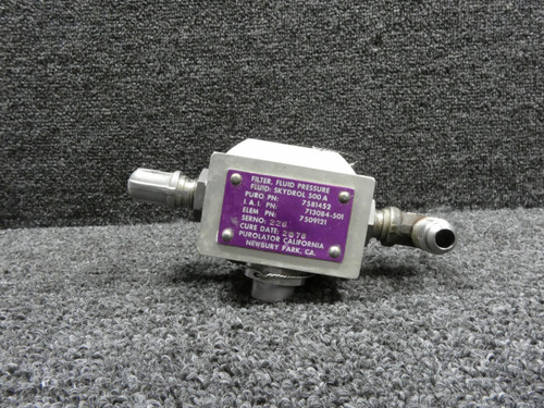 7581452 (Alt: 713084-501) Purolator Fluid Pressure Filter Assembly