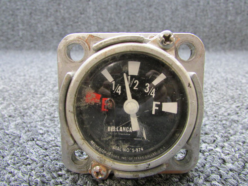 5-974 Rochester Gauges Inc. Bellanca Sighted Fuel Quantity Gauge