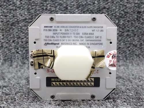 066-3056-01 Bendix King KI-209 VOR-LOC-GS Indicator Overhauled w 8130-3 (11-33V)