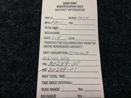 20289-000 Piper PA24 Bracket Aileron LH