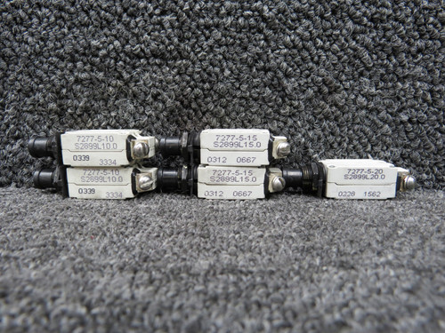 7277-5-10, 7277-5-15, 7277-5-20 Klixon Circuit Breaker Set (Amps: 10, 15, 20)