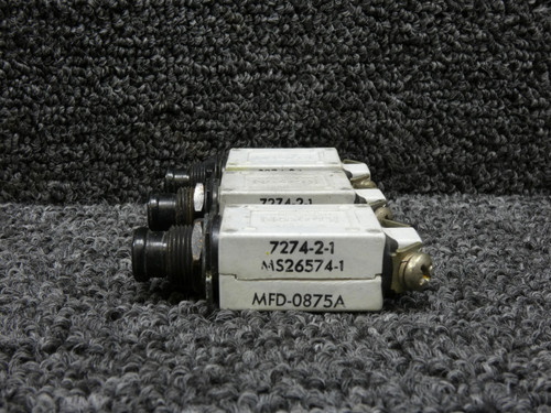 7274-2-1 (Alt: MS26574-1) Klixon Circuit Breaker Set of 3 (Amps: 1)