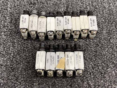 7277-2, 7274-2 Klixon Press To Reset Circuit Breaker Set (Various Amps)
