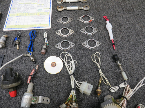 Beechcraft F33A Goodie Bag with Switches, Solenoids, Antenna, Checklist, Etc