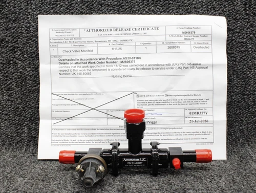 1H5-25 Airborne Vacuum Manifold Overhauled with 8130-3