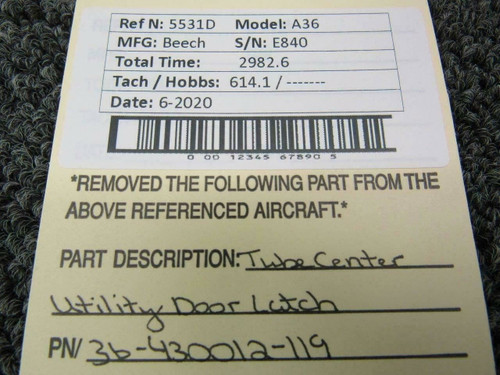 36-430012-119 Beech A36 Tube Center Utility Door Latch