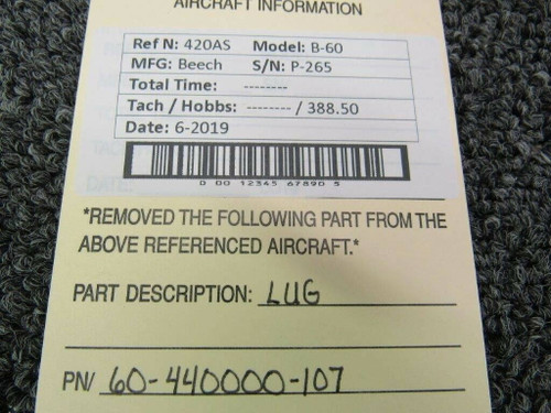60-440000-107 Beechcraft B60 Lug