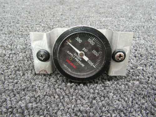 870004-001 / 870008-503 Mooney M20M Oxygen Supply Pressure Gauge w/ Bracket BAS Part Sales | Airplane Parts