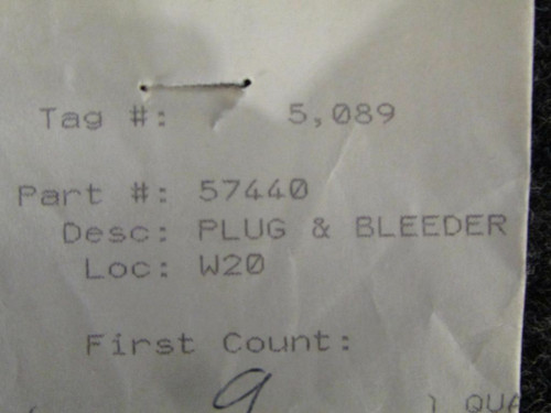 57440 Plug and Bleeder (NEW OLD STOCK) (SA)