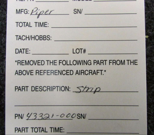 43321-000 Piper Strip Assembly (SA)