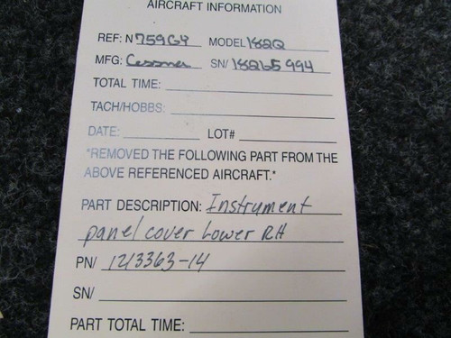 1213363-14 Cessna 182Q Astronics Instrument Panel Cover Lower RH