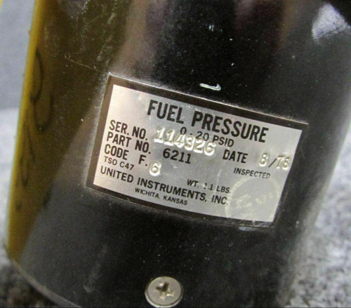 Does Not Apply 6211 United Instruments Fuel Pressure Indicator