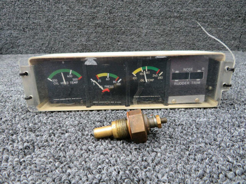 Rockwell 8550077-503 Rockwell Engine Instrument Cluster Panel RH w/ Oil Temp Probe
