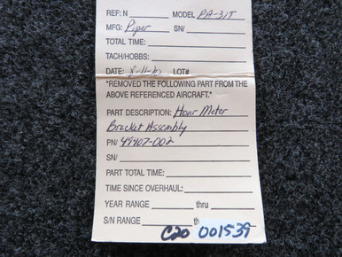 49407-002 Piper PA31T Hour Meter Bracket Assembly (C20)