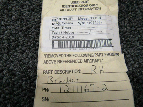 Cessna 1211167-2 Cessna T210N RH Bracket