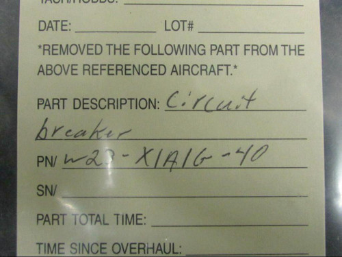 Does Not Apply W23-X1A1G-40 USE S1232-540 Potter and Brumfield Circuit Breaker 40 AMP