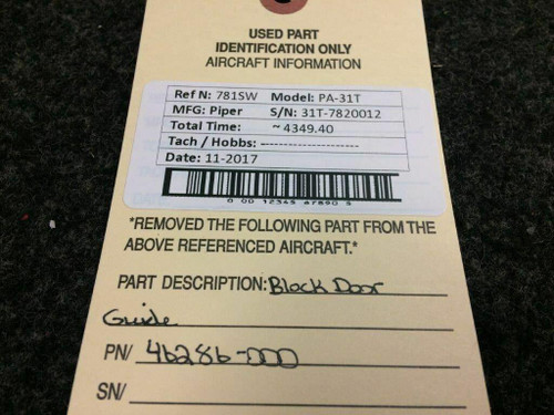 Piper 46286-000 Piper PA-31T Block Door Guide