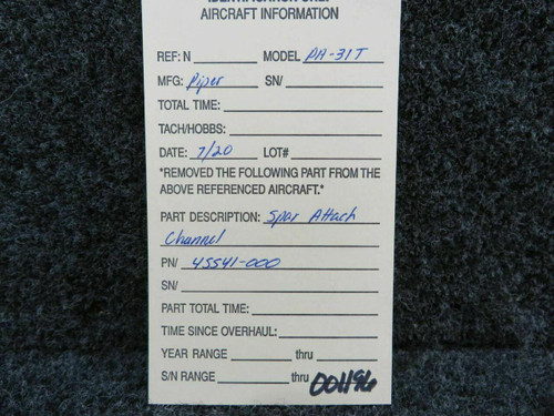 Piper 45541-000 Piper PA-31T Spar Attach Channel C20