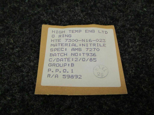 Does Not Apply High Temp Engine O-Ring NEW P/NHTE7300-N16-023 / AMS7270 Lot of 15SA