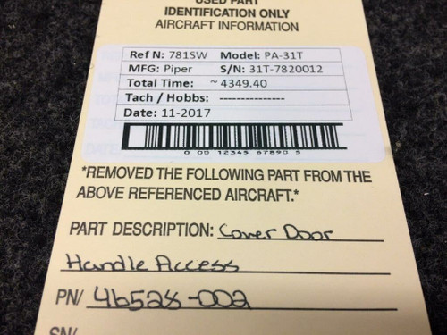46528-002 Piper PA31T Cover Door Handle Access